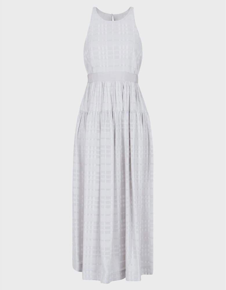 Sleeveless Checked Midi Dress