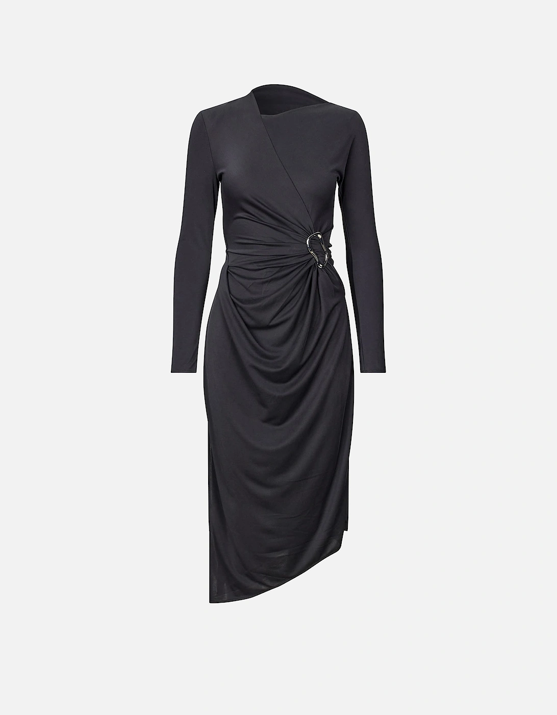 Long Sleeve Midi Dress With Fixed Buckle, 2 of 1