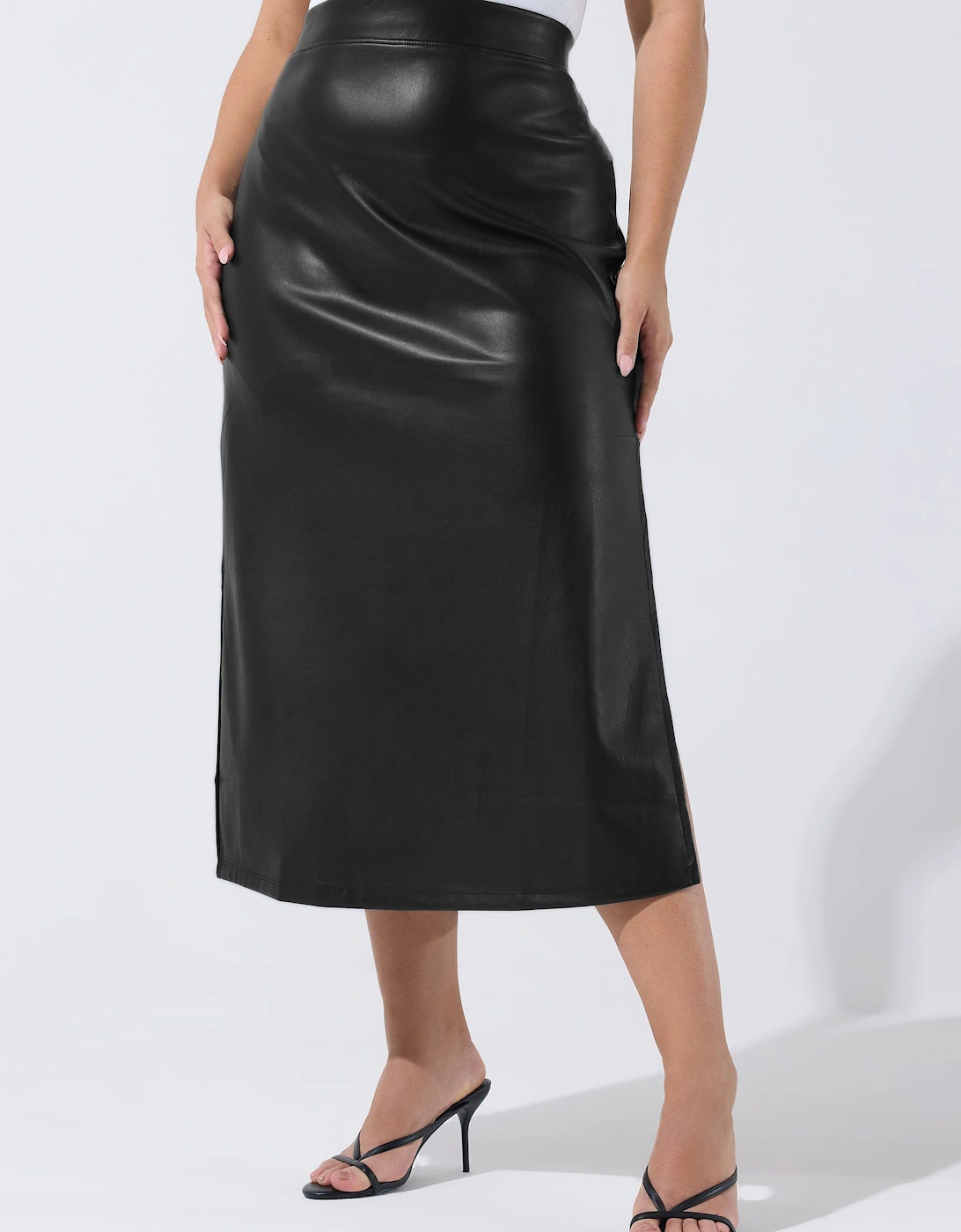 Faux Leather Maxi Skirt, 2 of 1