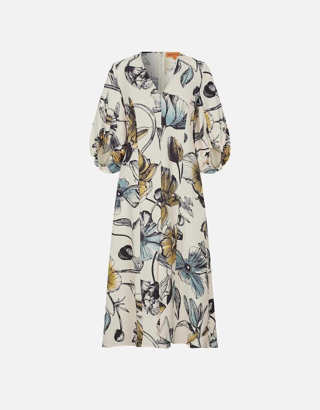 Three-Quarter Sleeve Midi Dress, 2 of 1
