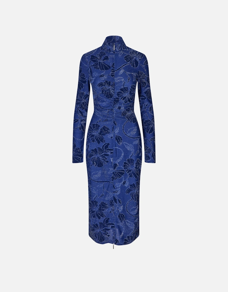 Gathered Long Sleeve Midi Dress