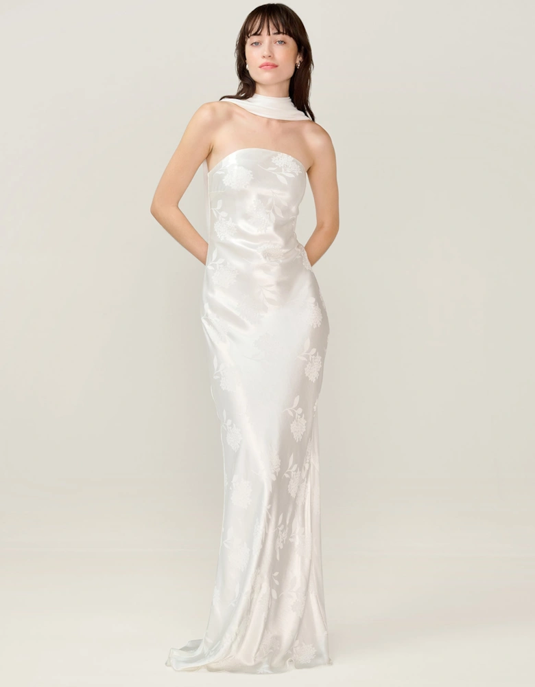 Faith Jacquard Dress in Ivory