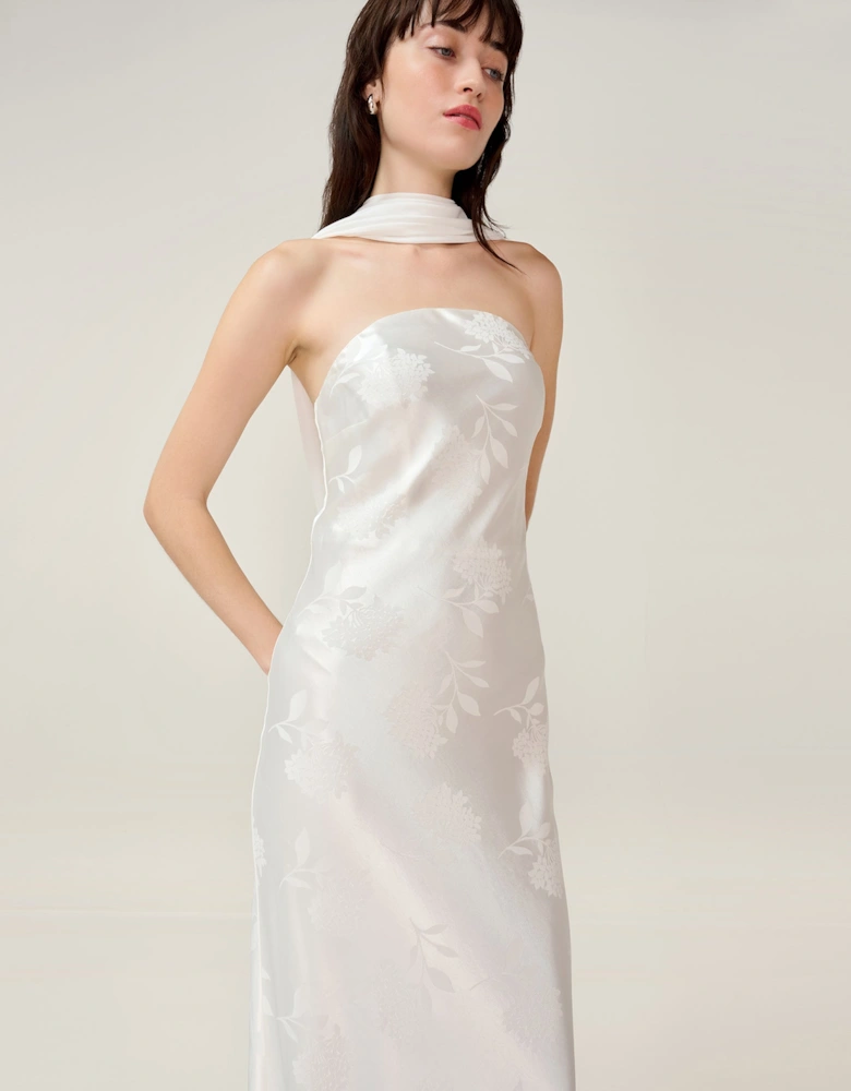 Faith Jacquard Dress in Ivory