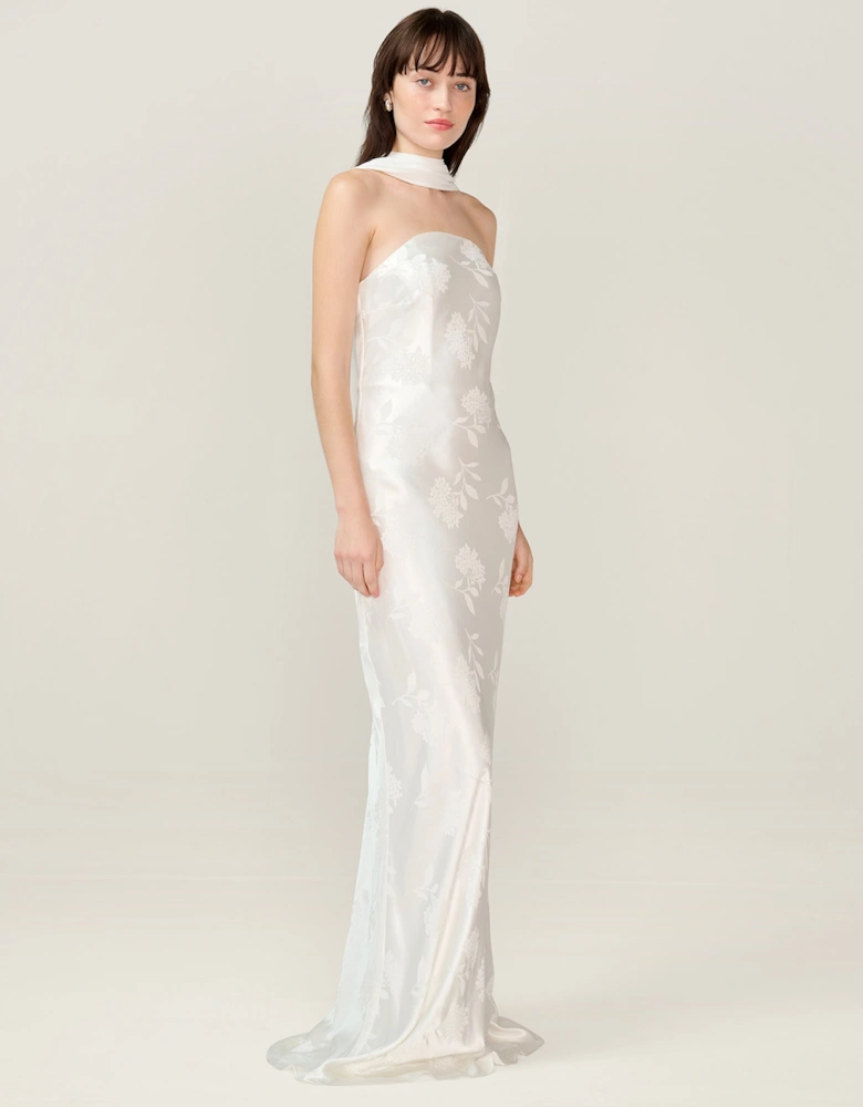 Faith Jacquard Dress in Ivory