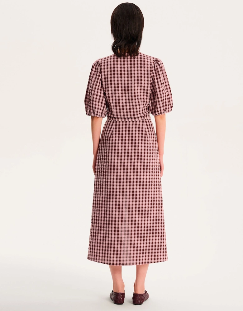 Olive Gingham Skirt in Pink