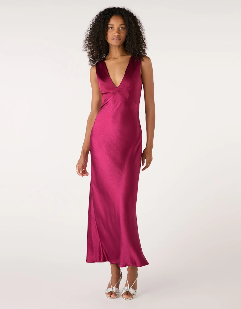 Nova Tie Back Dress in Magenta