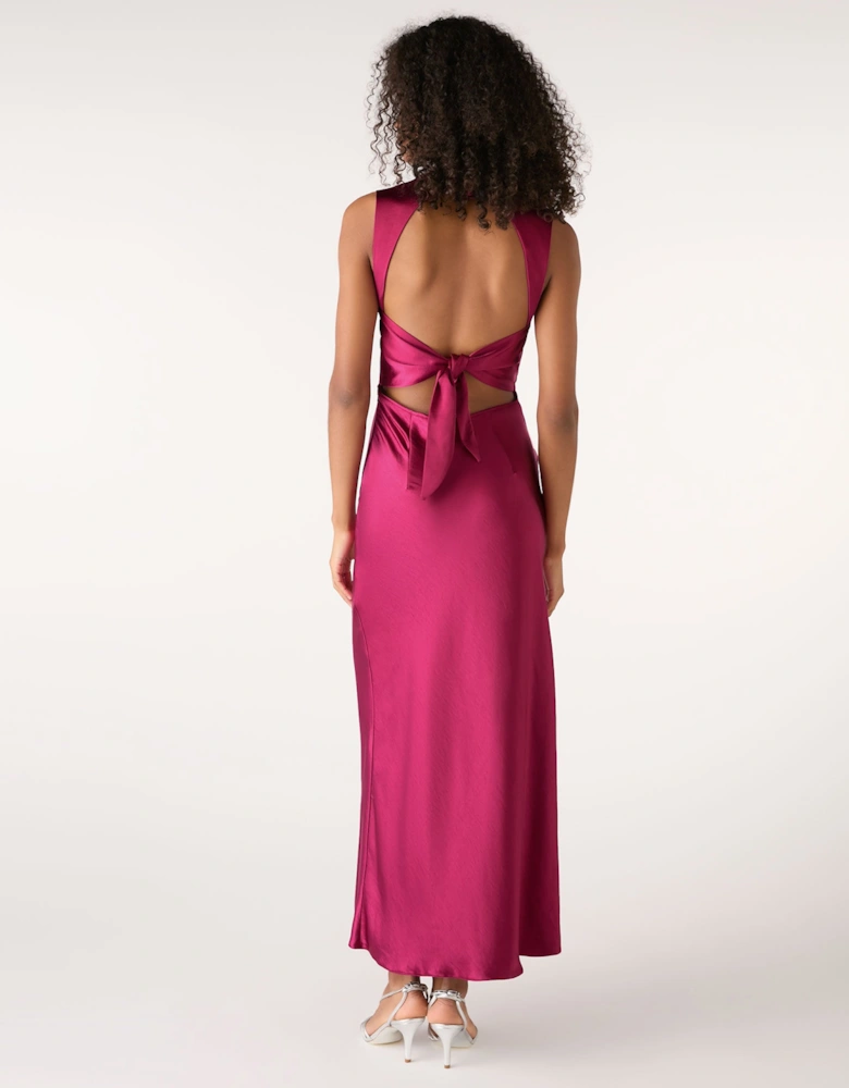Nova Tie Back Dress in Magenta