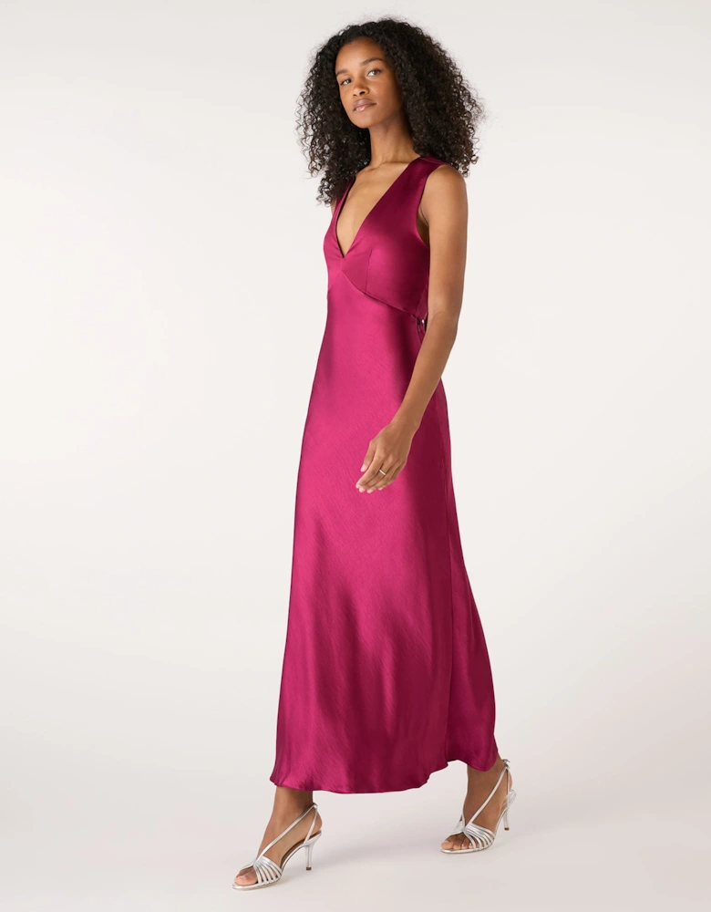 Nova Tie Back Dress in Magenta