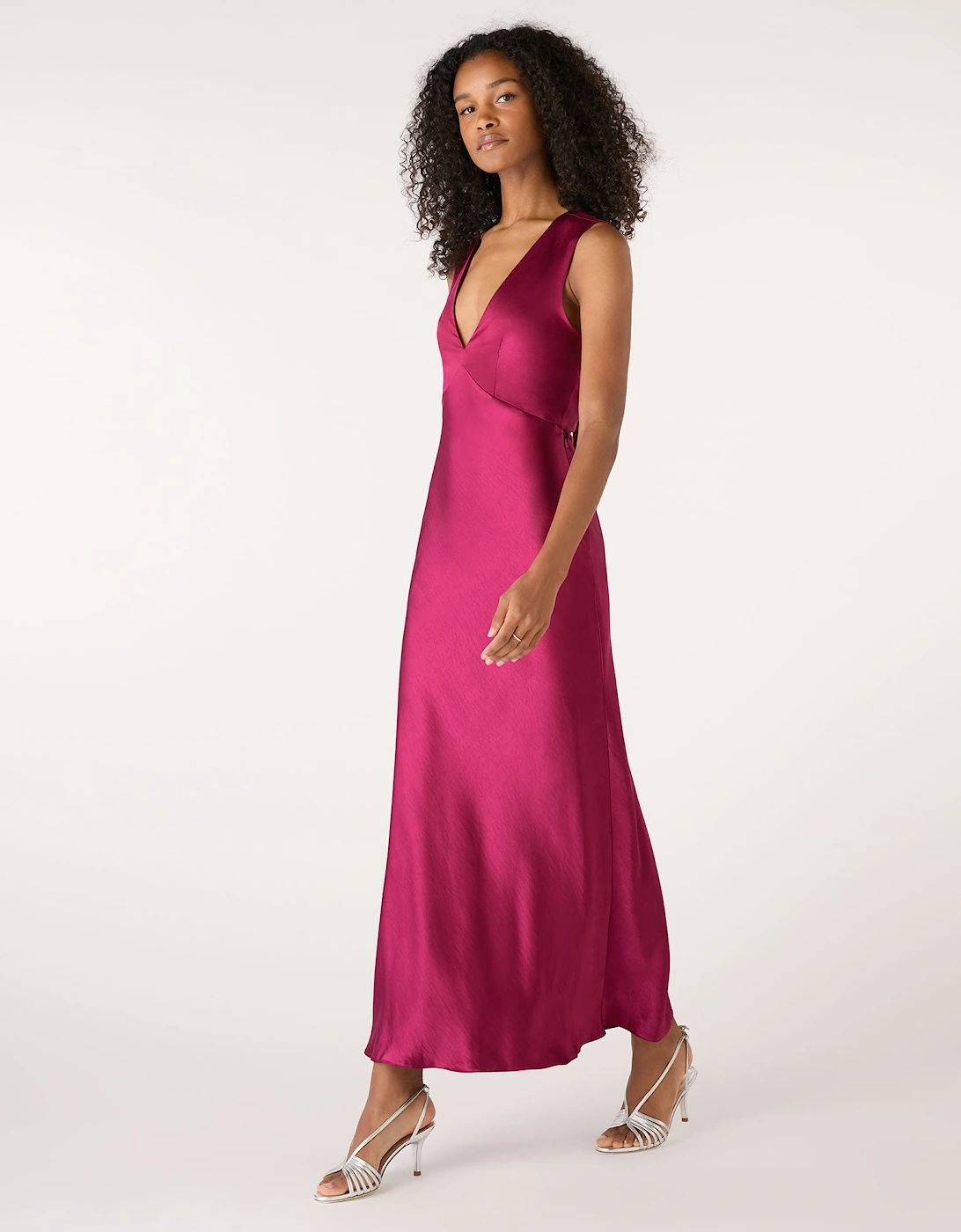Nova Tie Back Dress in Magenta