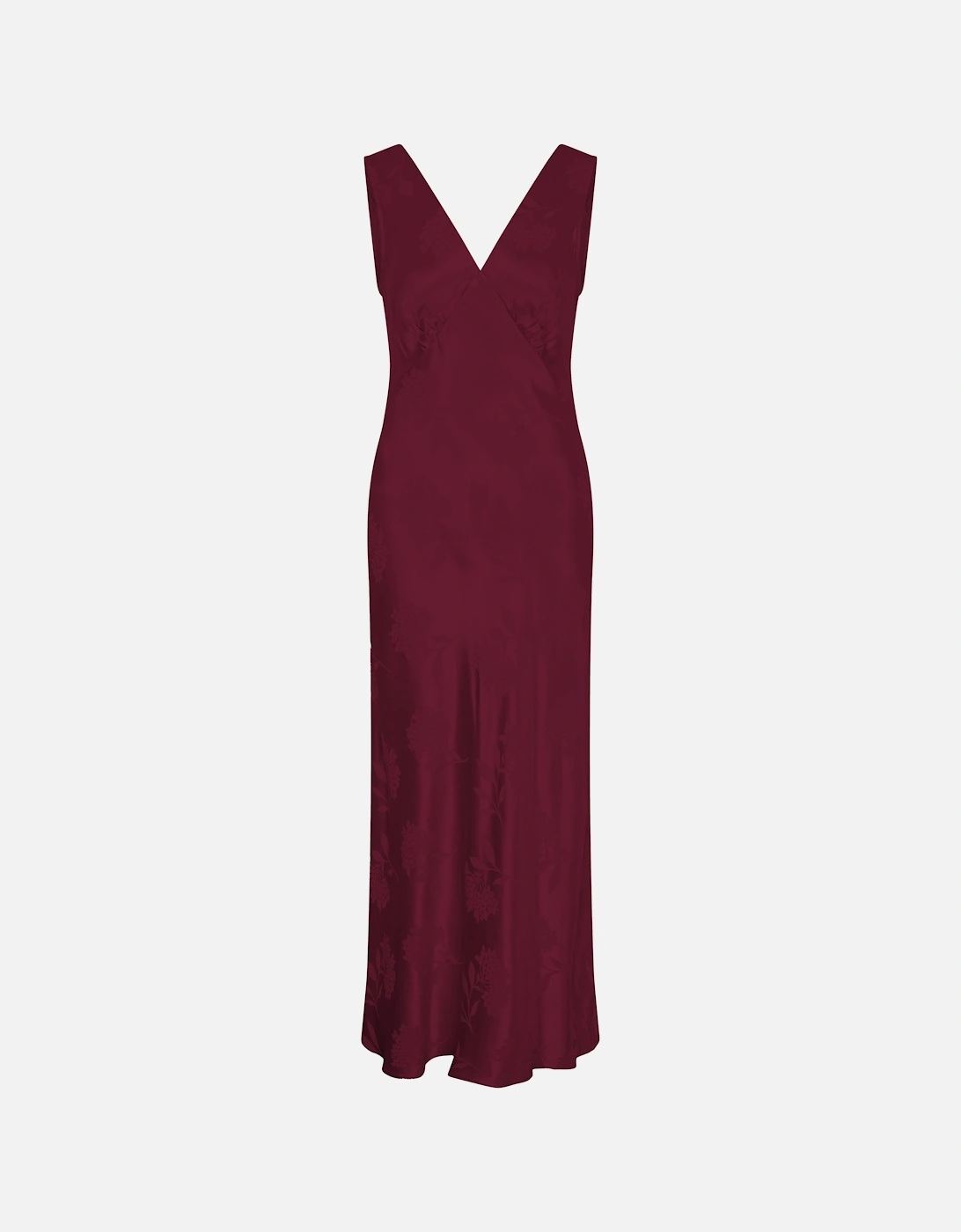 Iris Jacquard Dress in Deep Wine
