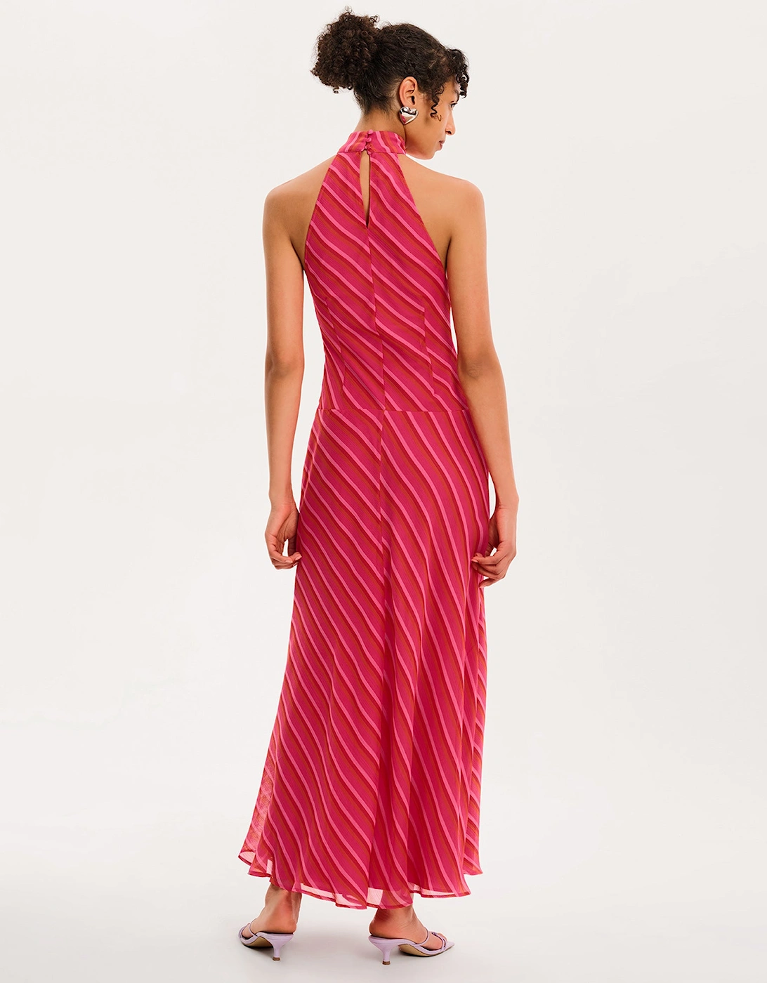 Elsie Striped Dress in Pink and Orange