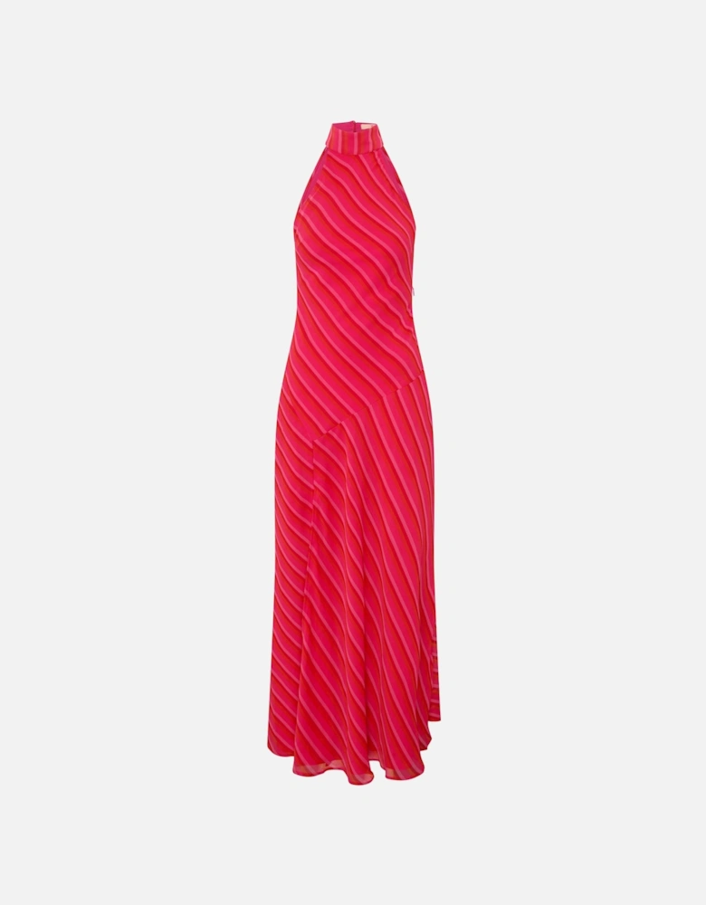 Elsie Striped Dress in Pink and Orange