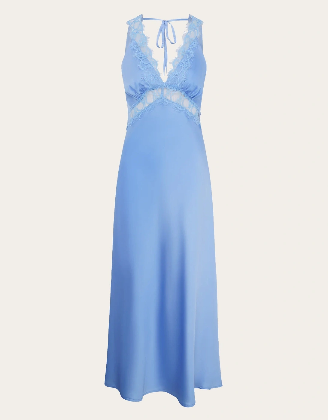 Aurelia Lace Trim Maxi Dress in Blue