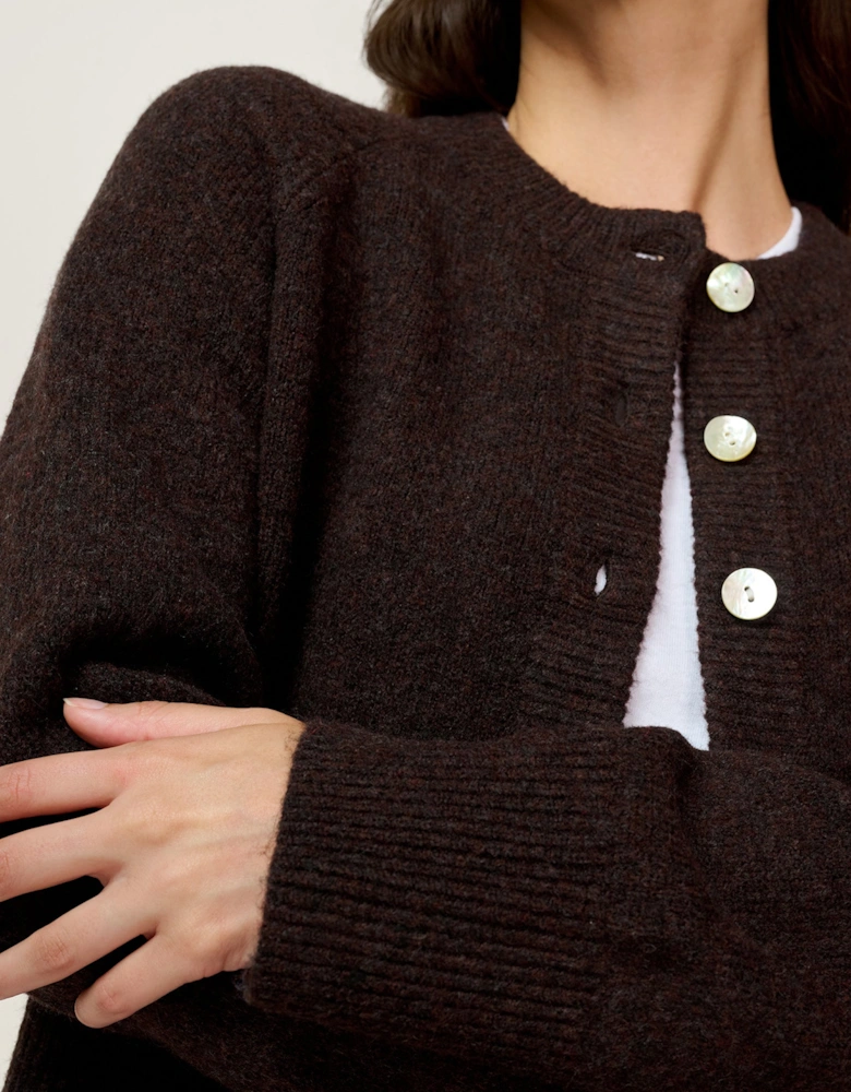August Cardigan in Chocolate