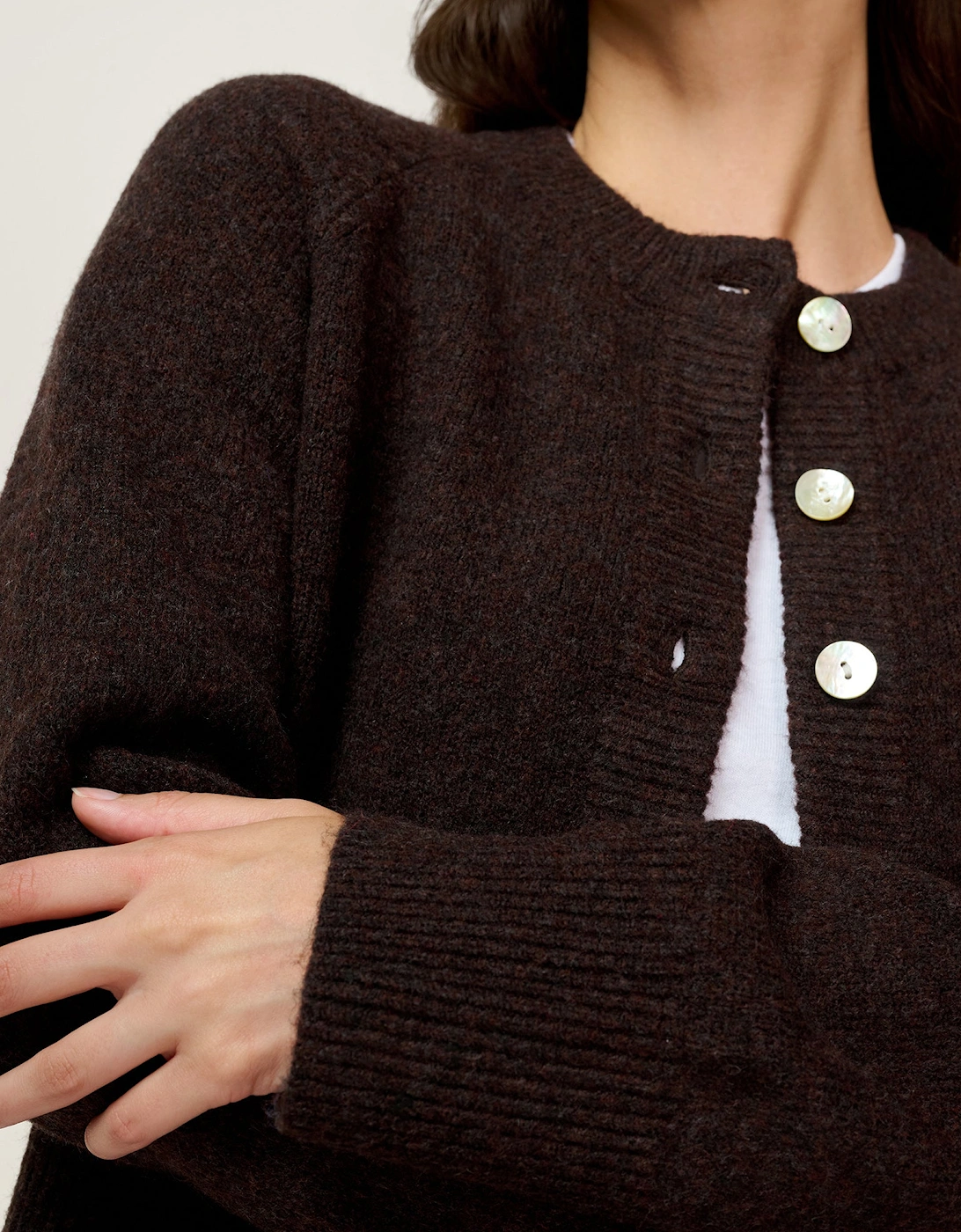 August Cardigan in Chocolate