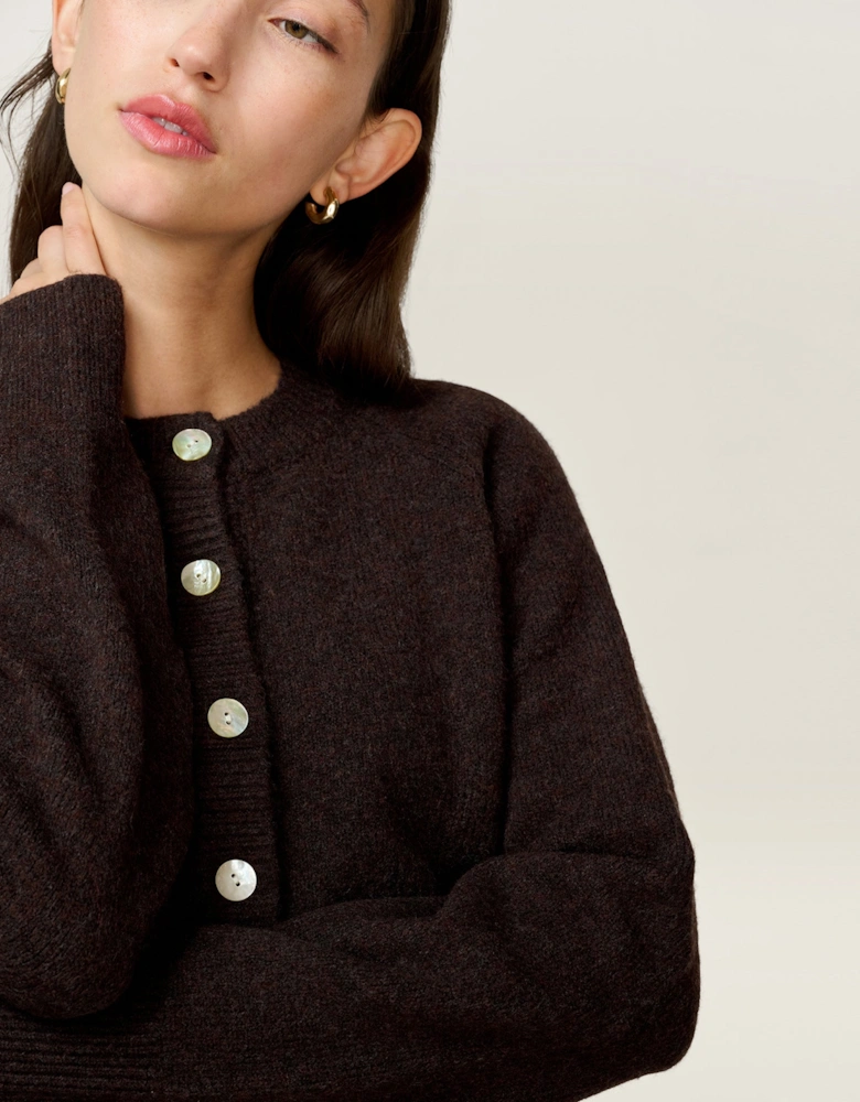 August Cardigan in Chocolate