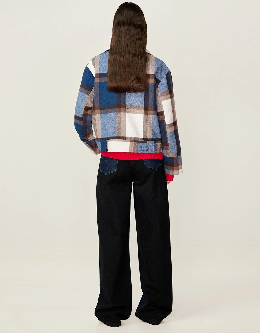 Clyde Wool Blend Jacket in Blue Check