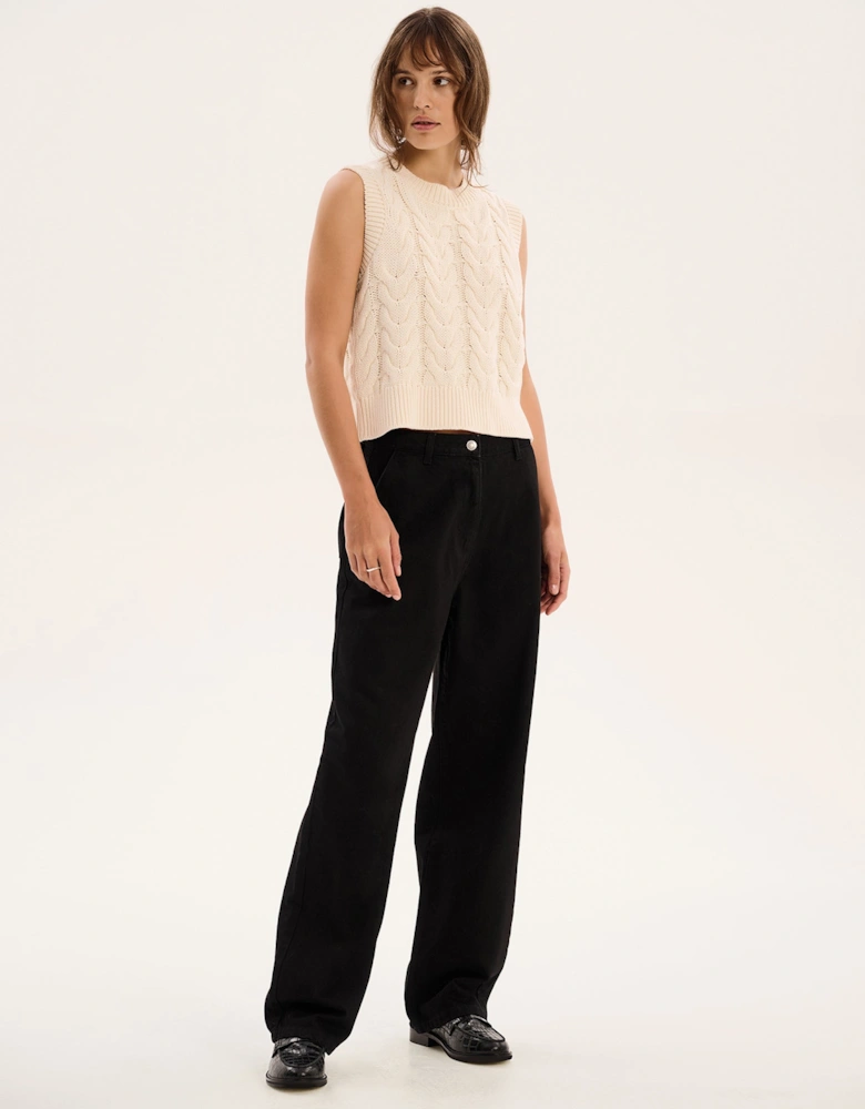 Bobbi Cable Knit Vest in Cream