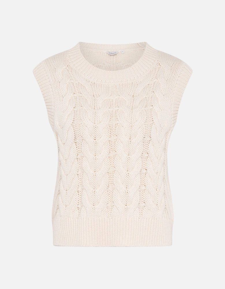 Bobbi Cable Knit Vest in Cream