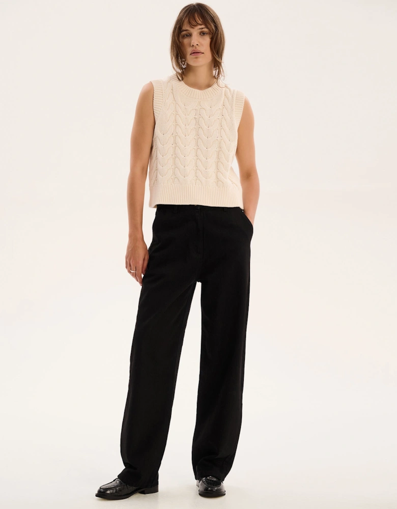 Bobbi Cable Knit Vest in Cream