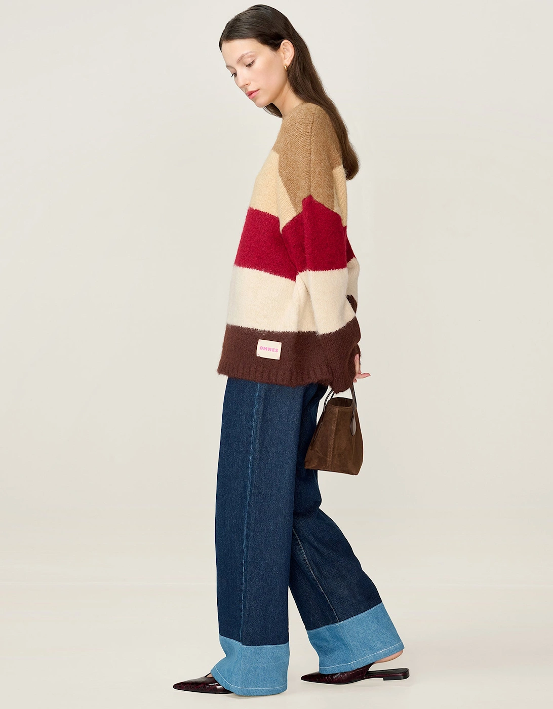 STUDIO Constance Stripe Jumper in Brown