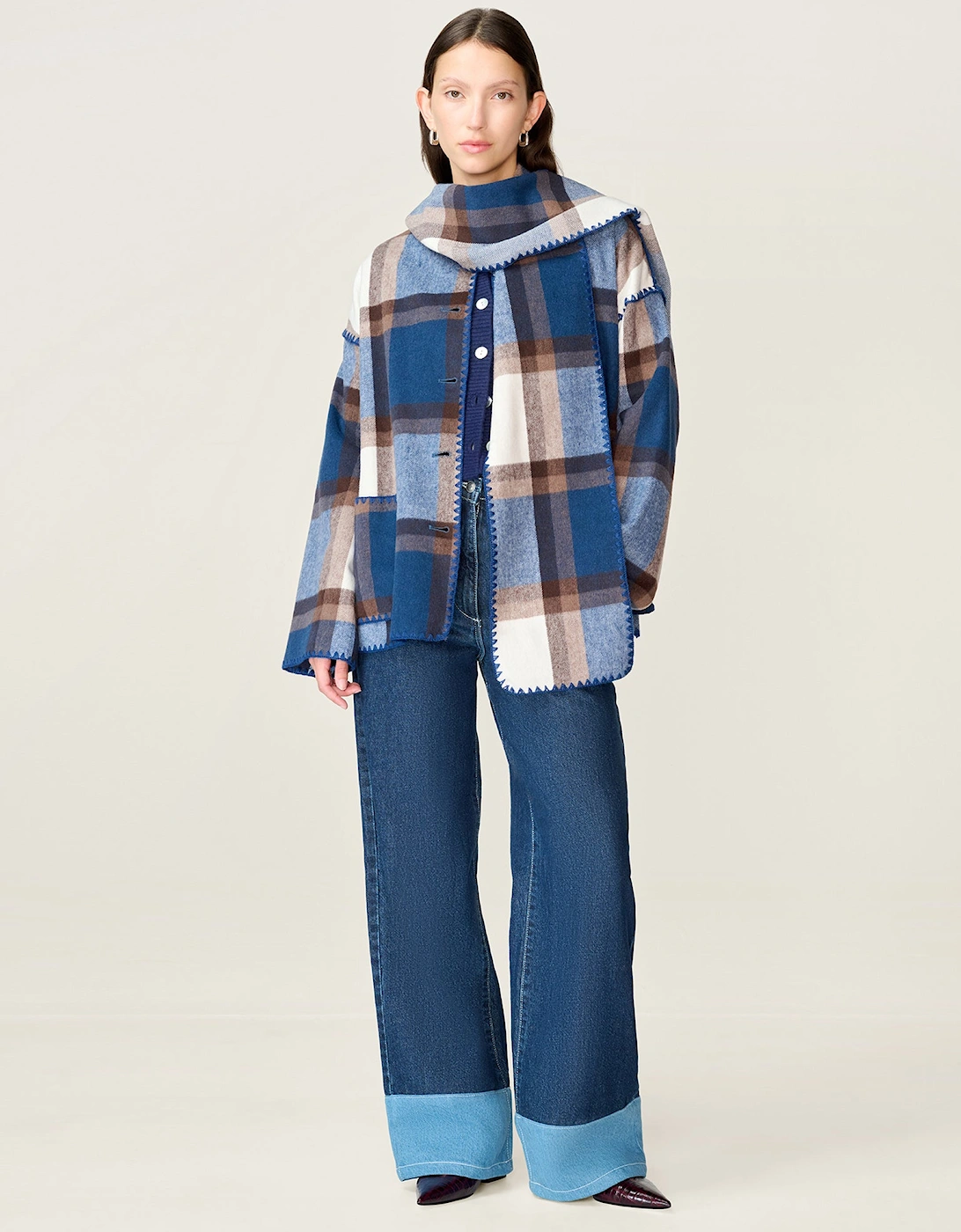 Paolo Wool Blend Jacket in Blue Check, 11 of 10