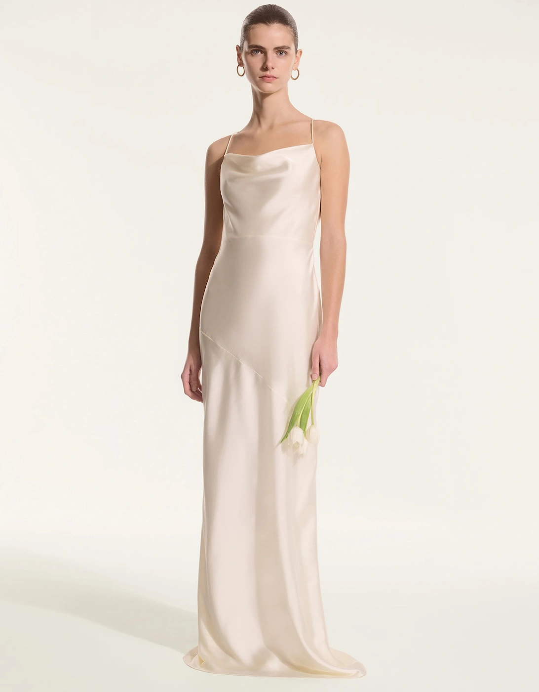 Koko Satin Dress in Ivory