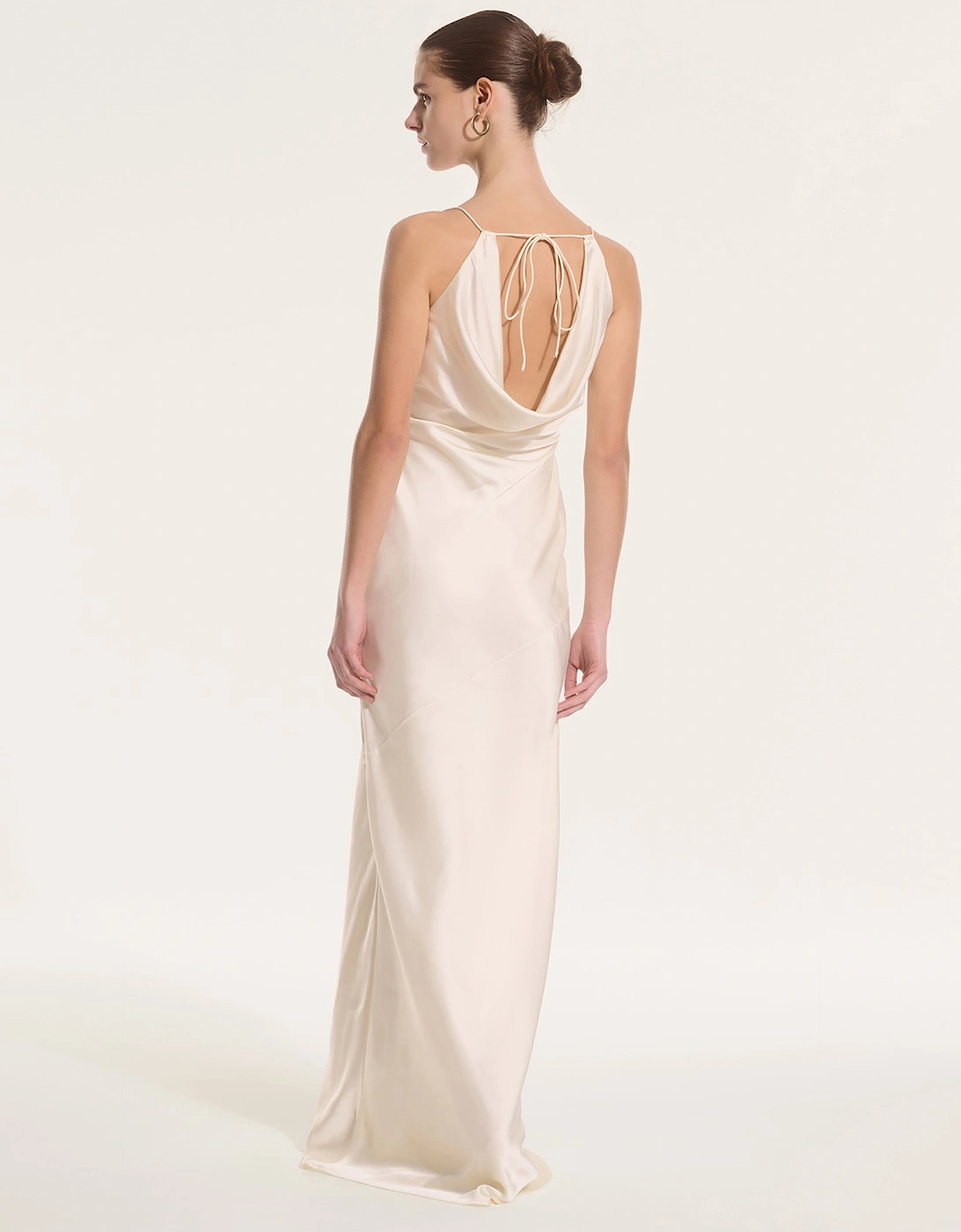 Koko Satin Dress in Ivory