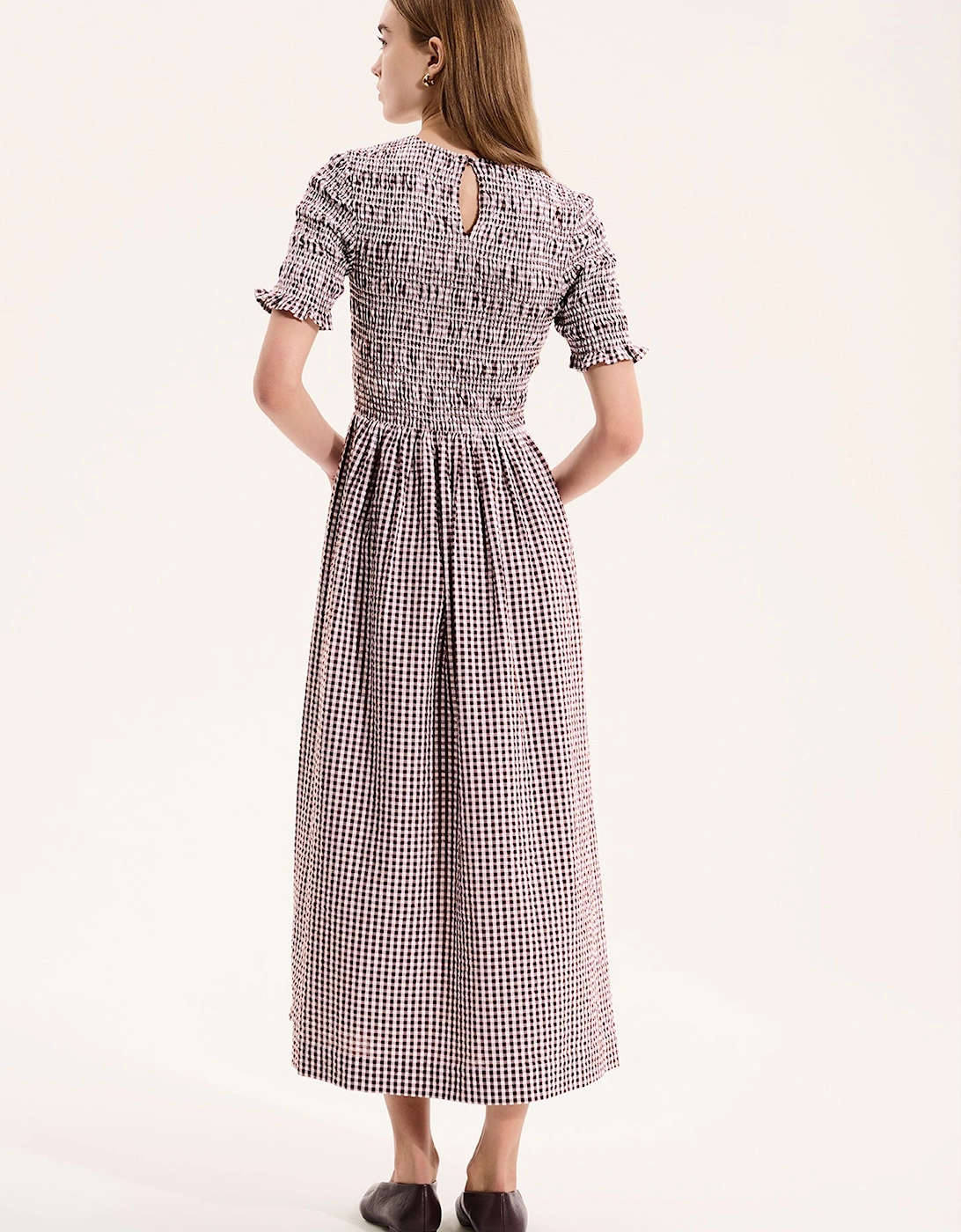 Becky Dress in Brown Gingham