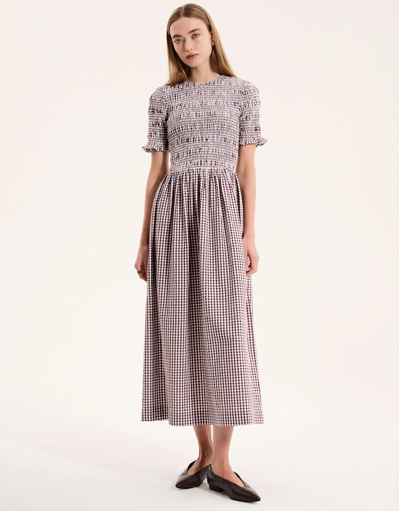 Becky Dress in Brown Gingham