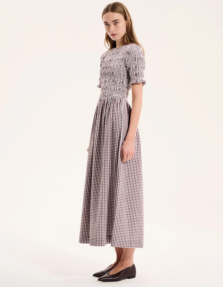 Becky Dress in Brown Gingham