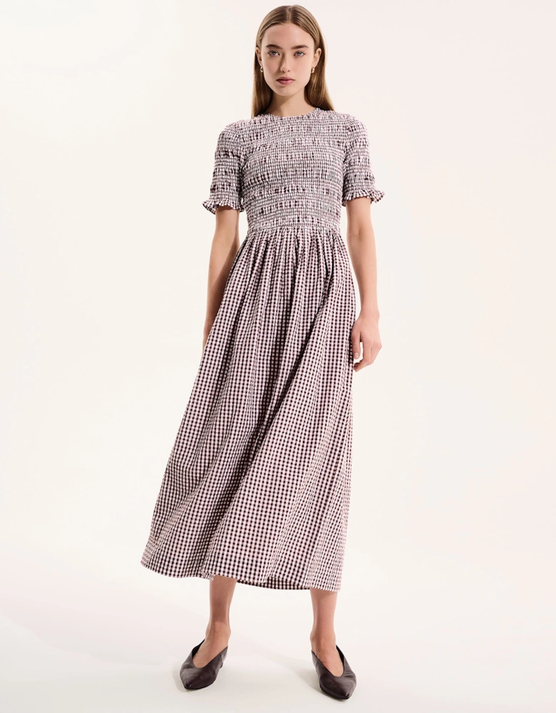 Becky Dress in Brown Gingham