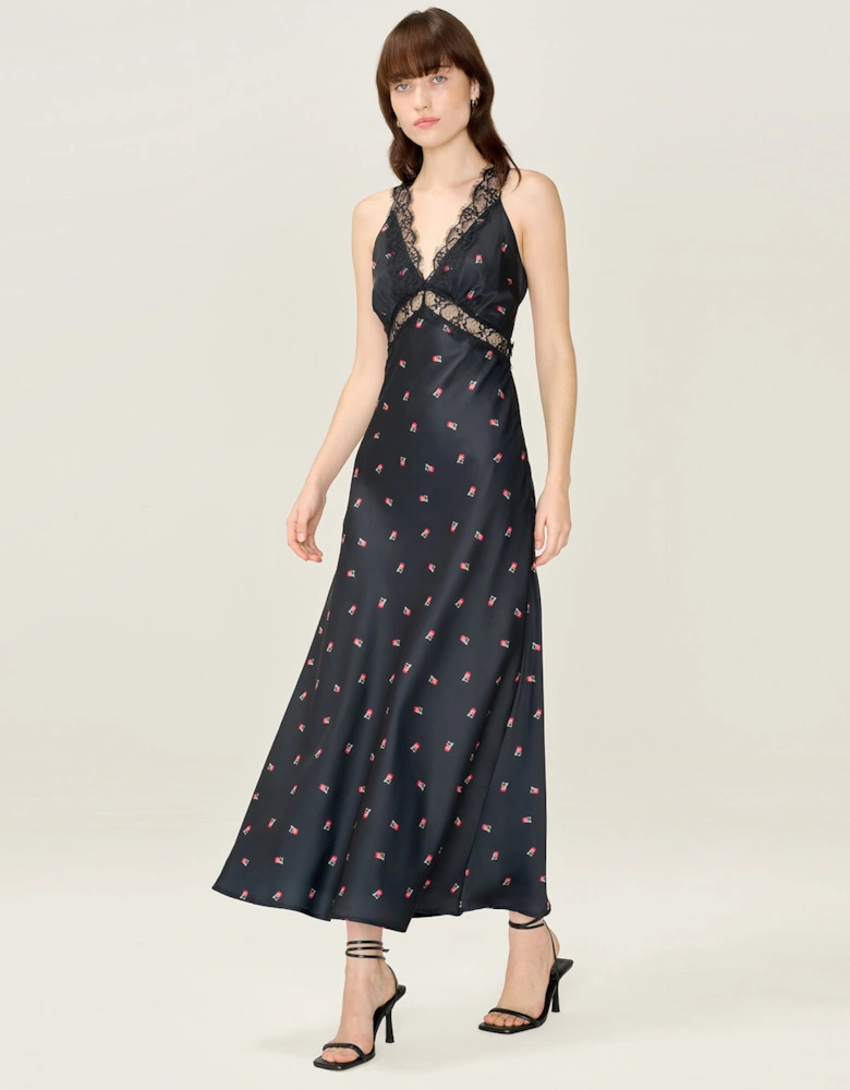 Aurelia Floral Dress in Black