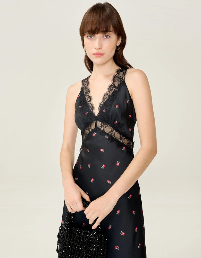 Aurelia Floral Dress in Black