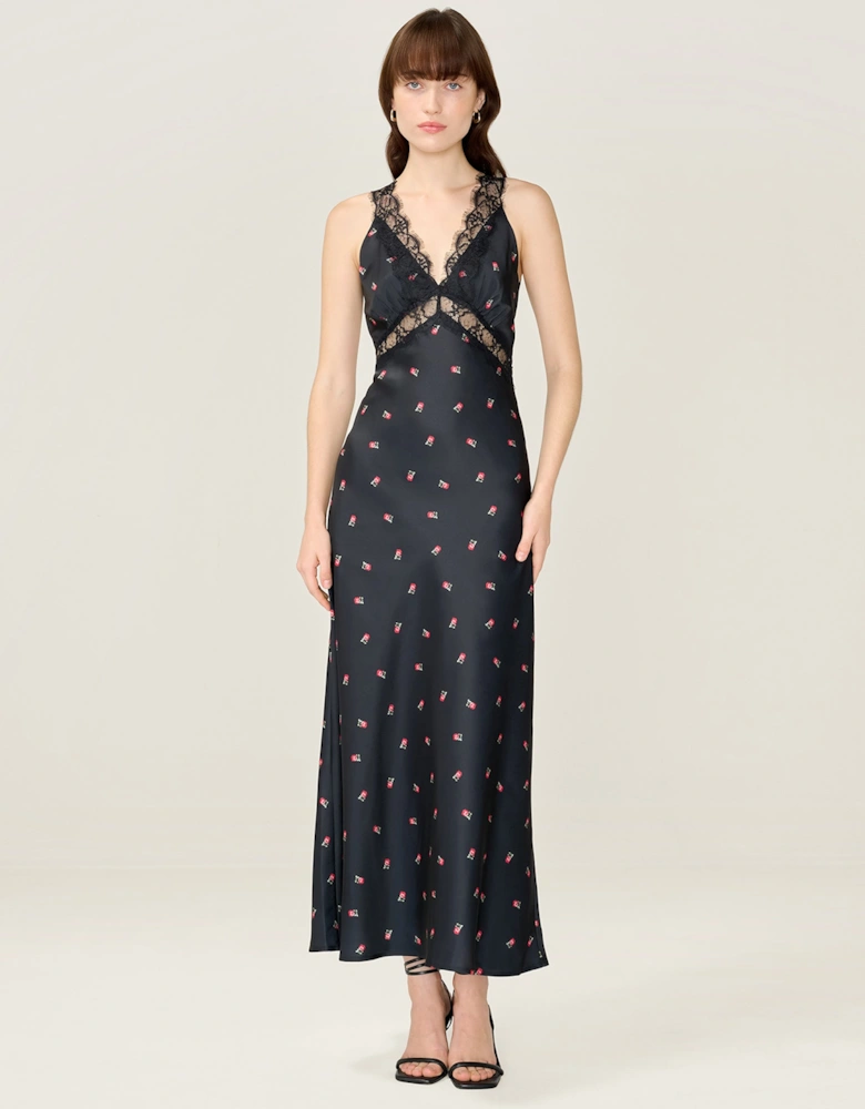 Aurelia Floral Dress in Black