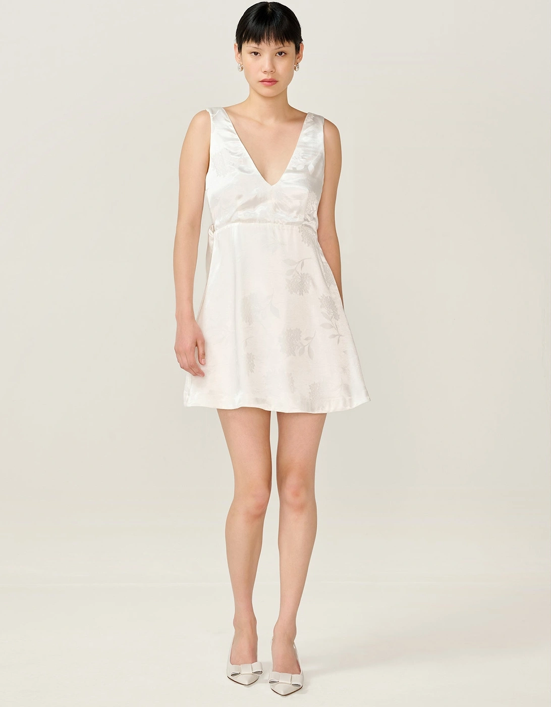 Bowlyn Jacquard Dress in Ivory