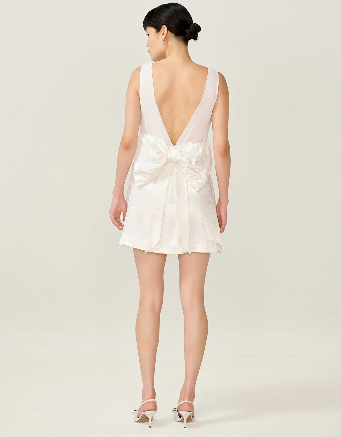Bowlyn Jacquard Dress in Ivory