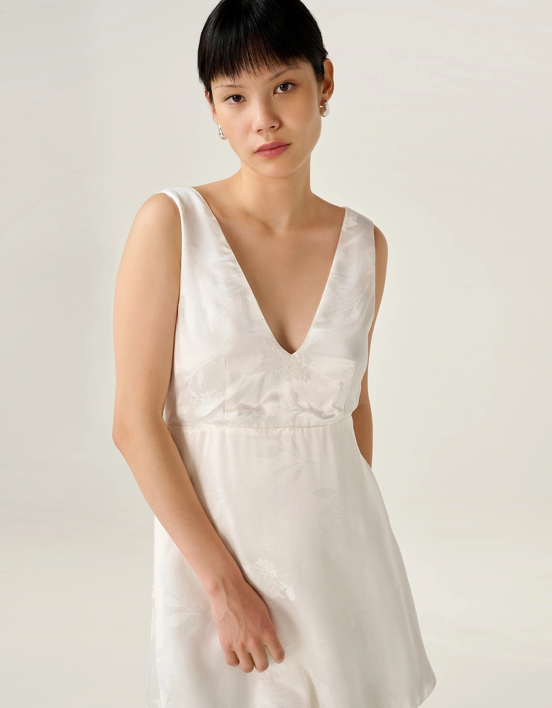 Bowlyn Jacquard Dress in Ivory