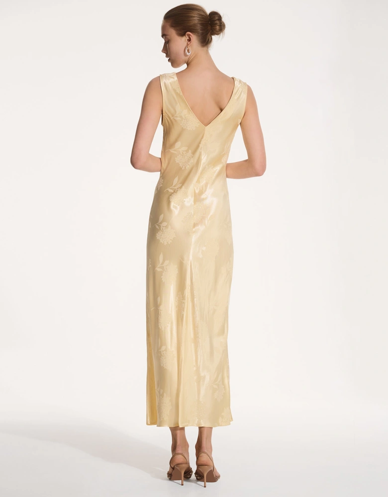 Iris Jacquard Dress in Vintage Yellow