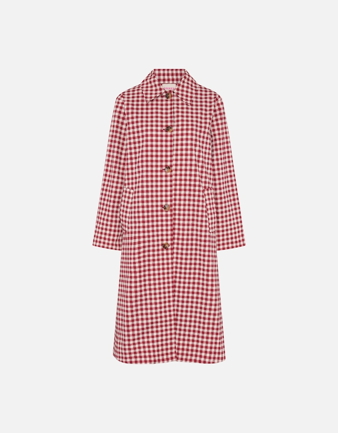 Charleston Checked Trench in Merlot and Cream