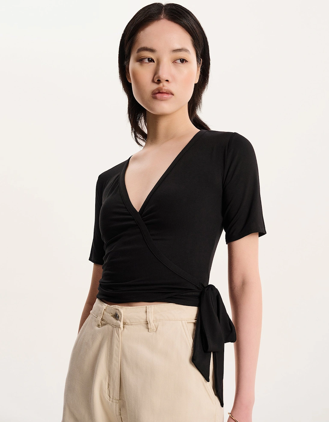 Venus Wrap Top in Black, 5 of 4