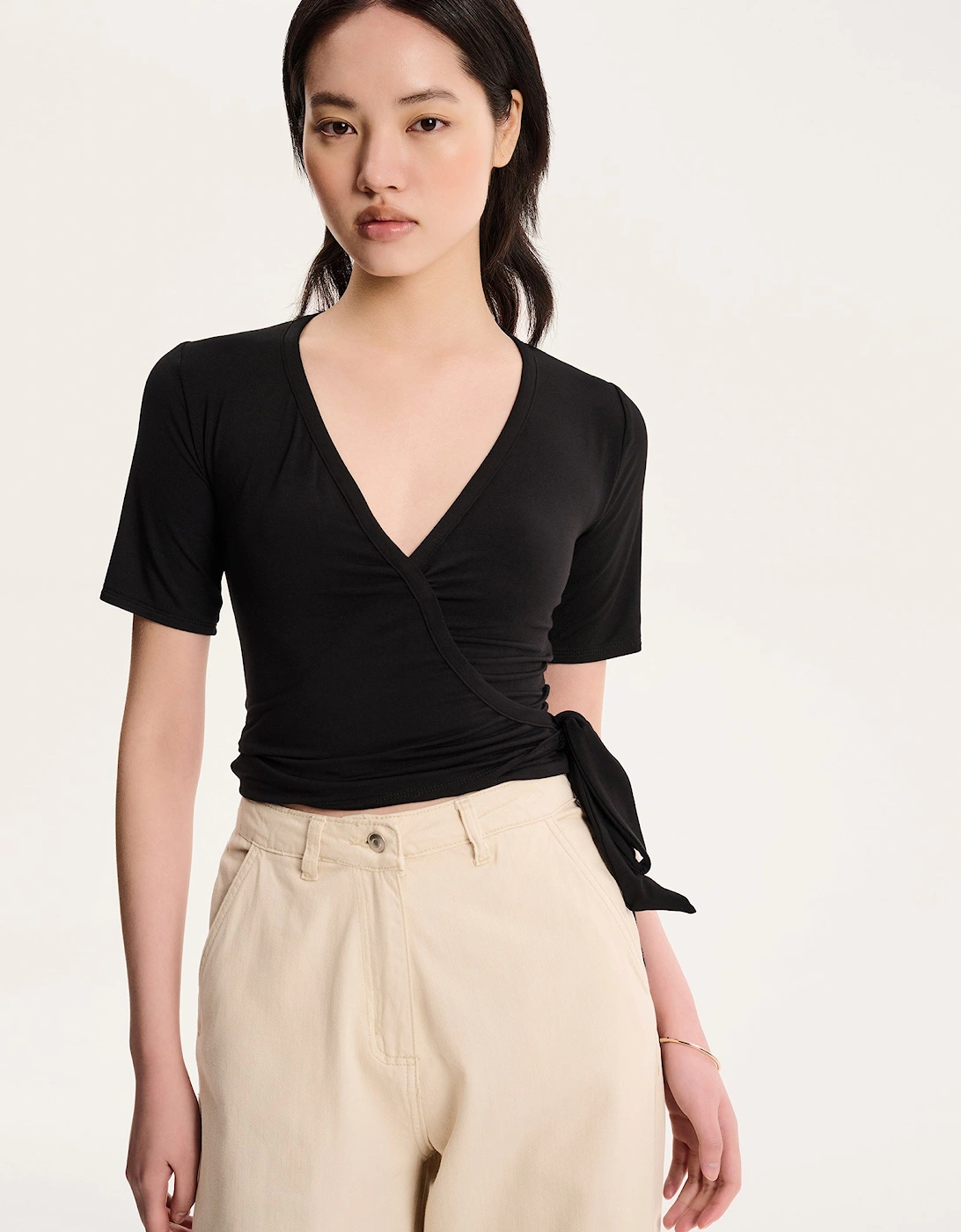 Venus Wrap Top in Black