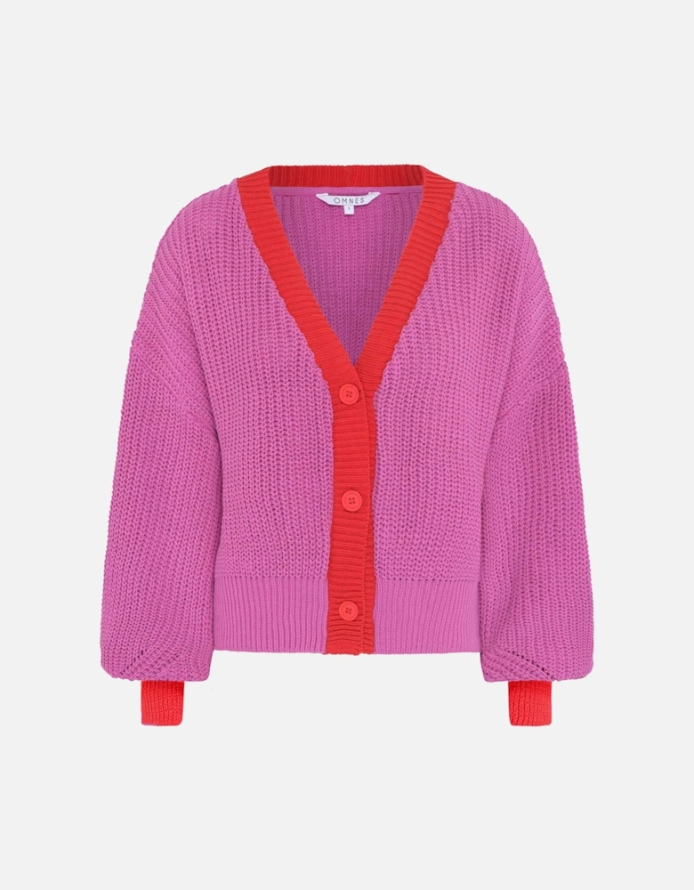Hopper Cardigan in Pink and Red