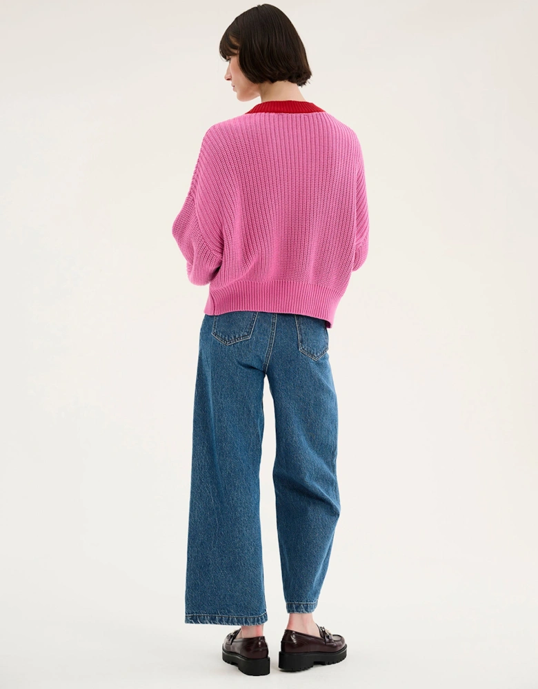 Hopper Cardigan in Pink and Red