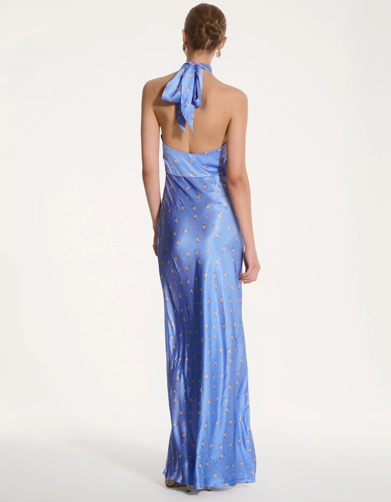 Arles Floral Dress in Light Blue