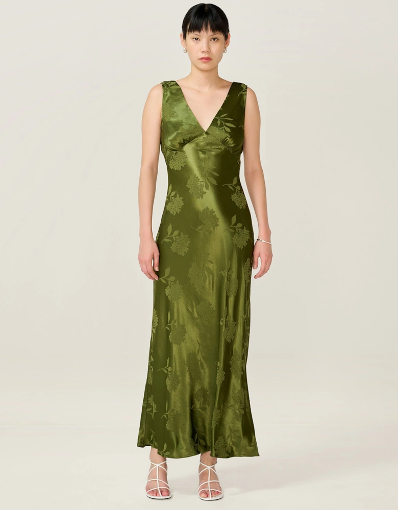 Iris Jacquard Dress in Pear Green