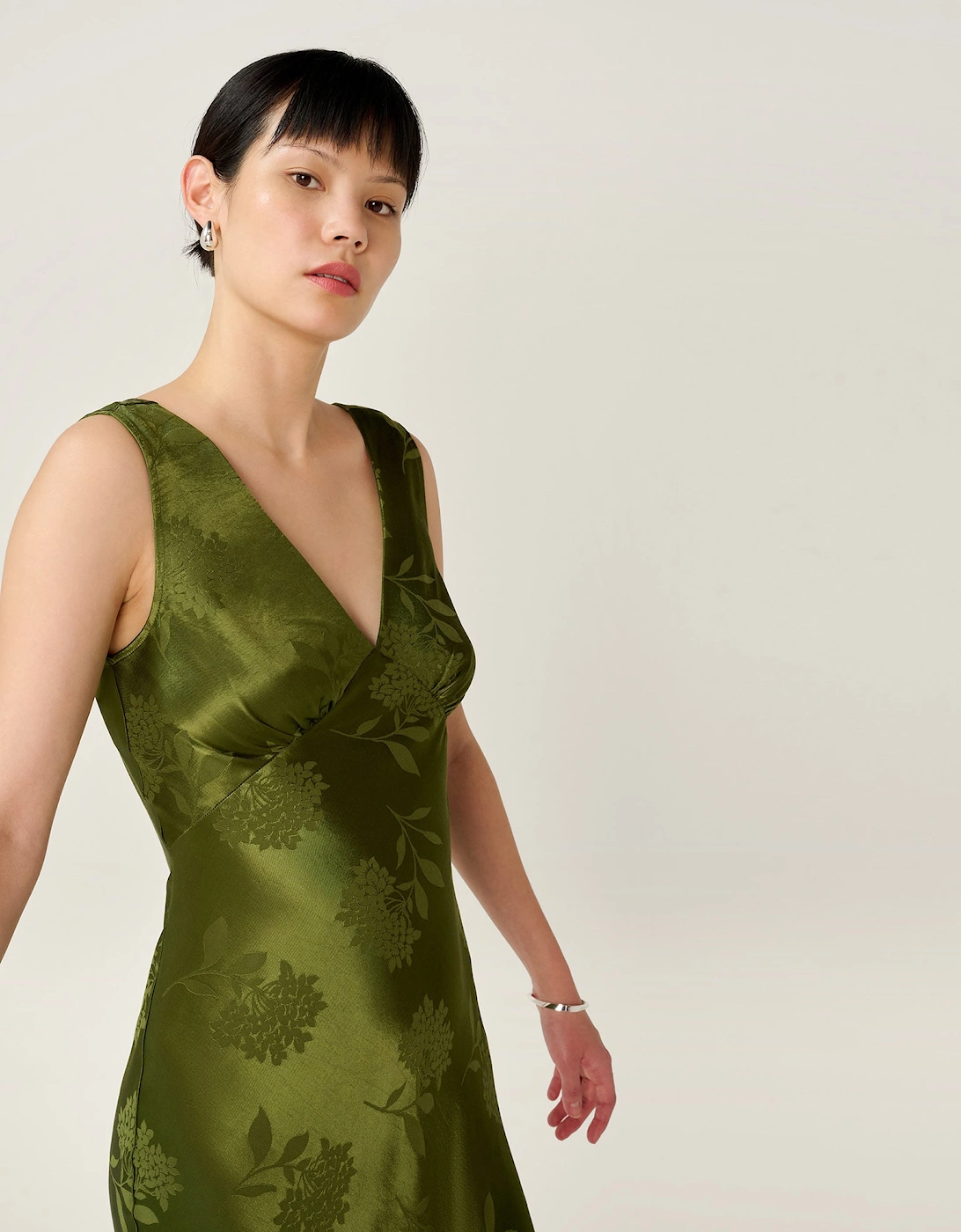 Iris Jacquard Dress in Pear Green