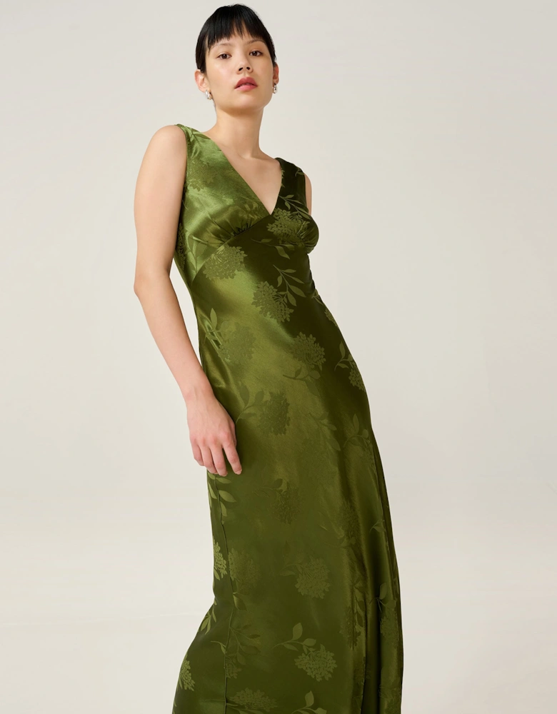 Iris Jacquard Dress in Pear Green