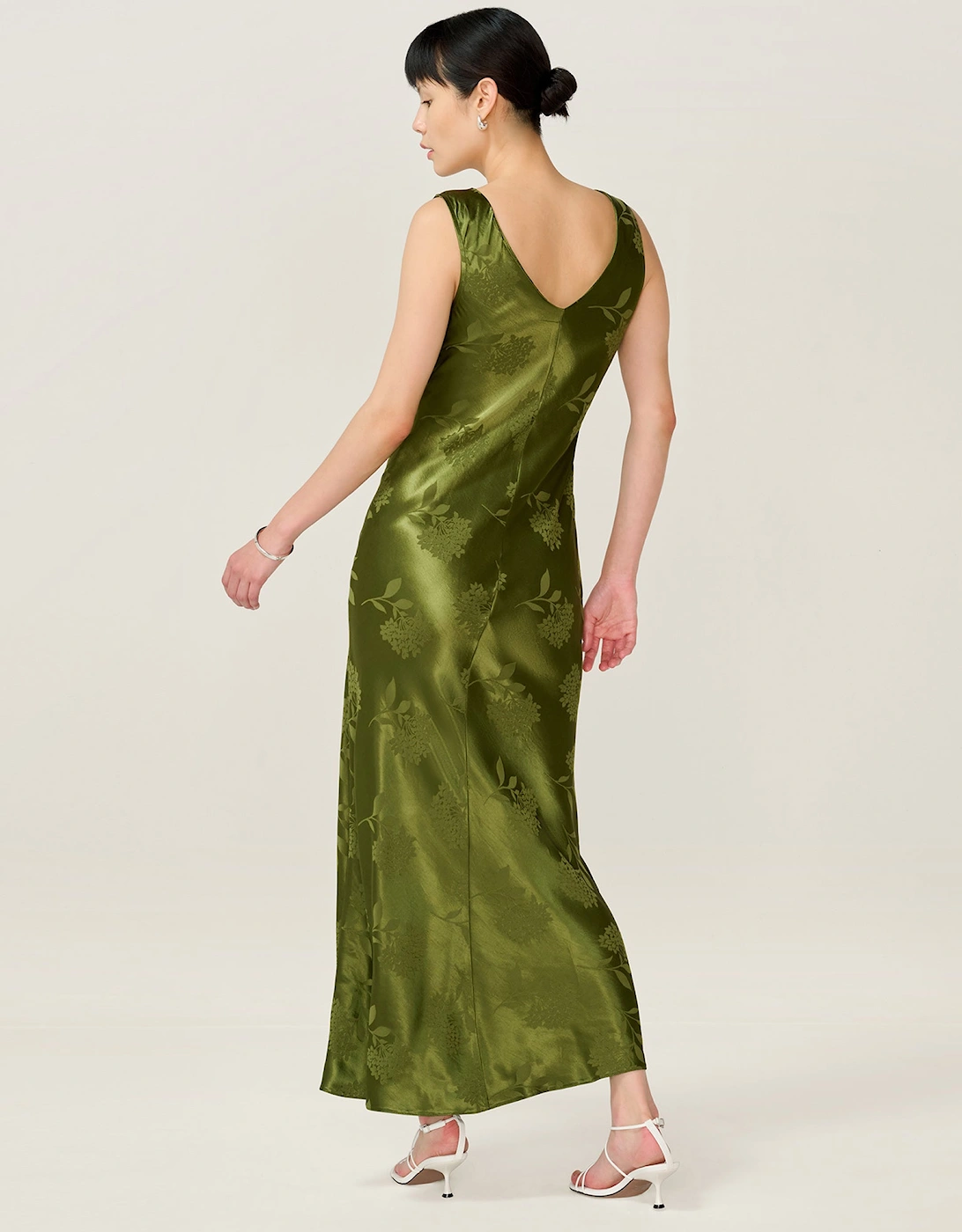 Iris Jacquard Dress in Pear Green