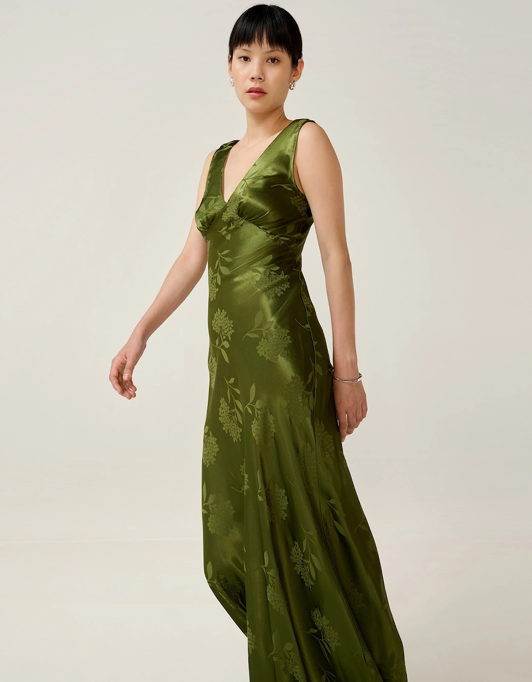 Iris Jacquard Dress in Pear Green